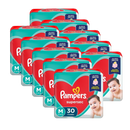Kit 10 Fraldas Pampers Supersec Tamanho M - 300 Unidades