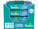 Kit com 12 Pacotes de  Lenços Umedecidos Pampers Aroma de Bebê de 48 Unidades