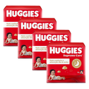Kit com 4 Pacotes de Fraldas Huggies Supreme Care